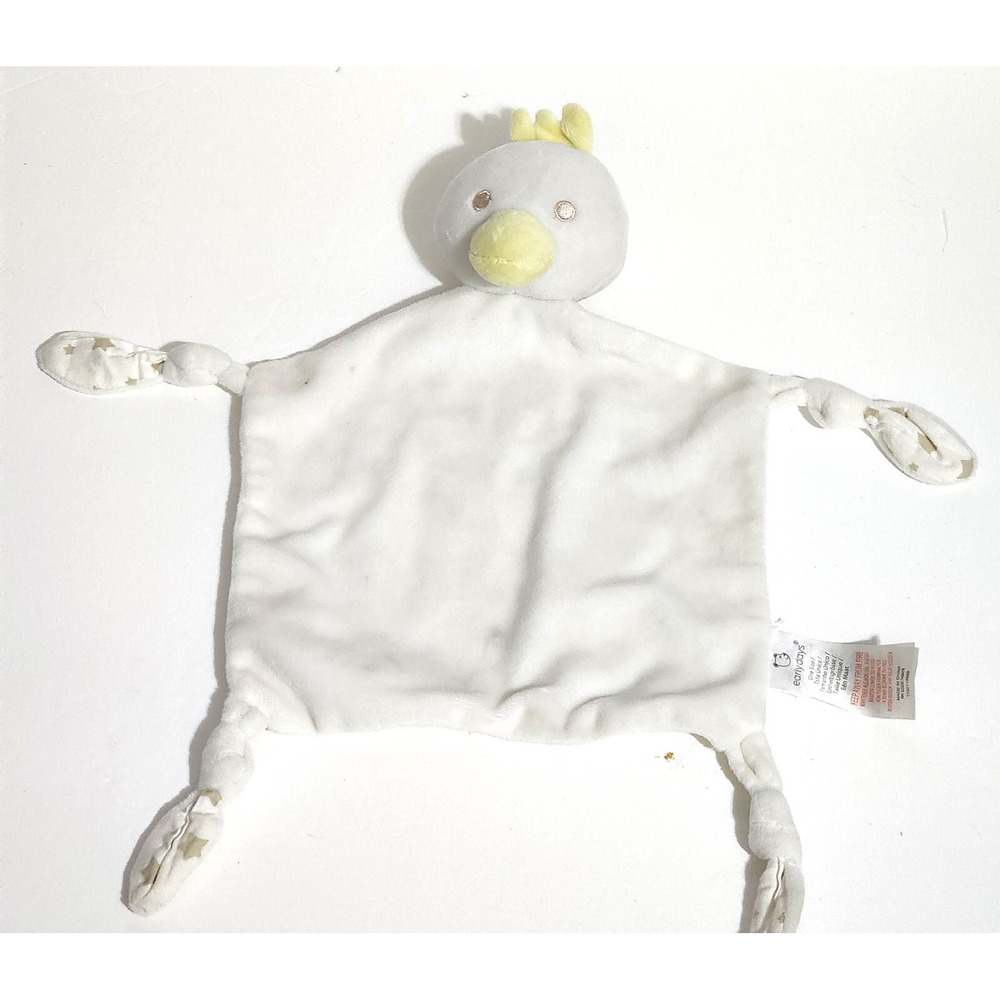Early Days Duck Stars White Baby Blanket Lovey Plush Security Blankie 13x7.5